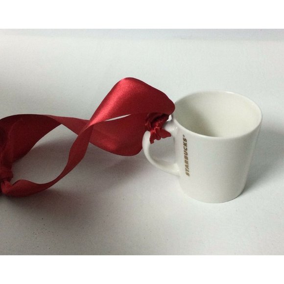 2015 Starbucks Coffee Espresso Demitasse 3oz Cup Mug White Gold Peace Sign - Picture 2 of 3